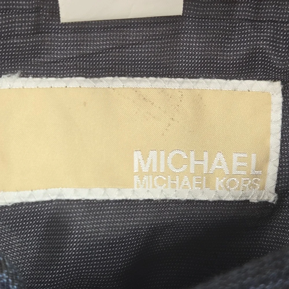 Michael Kors Mens 48L Navy Blue Micro Houndstooth Two Button Blazer Sport Coat‎